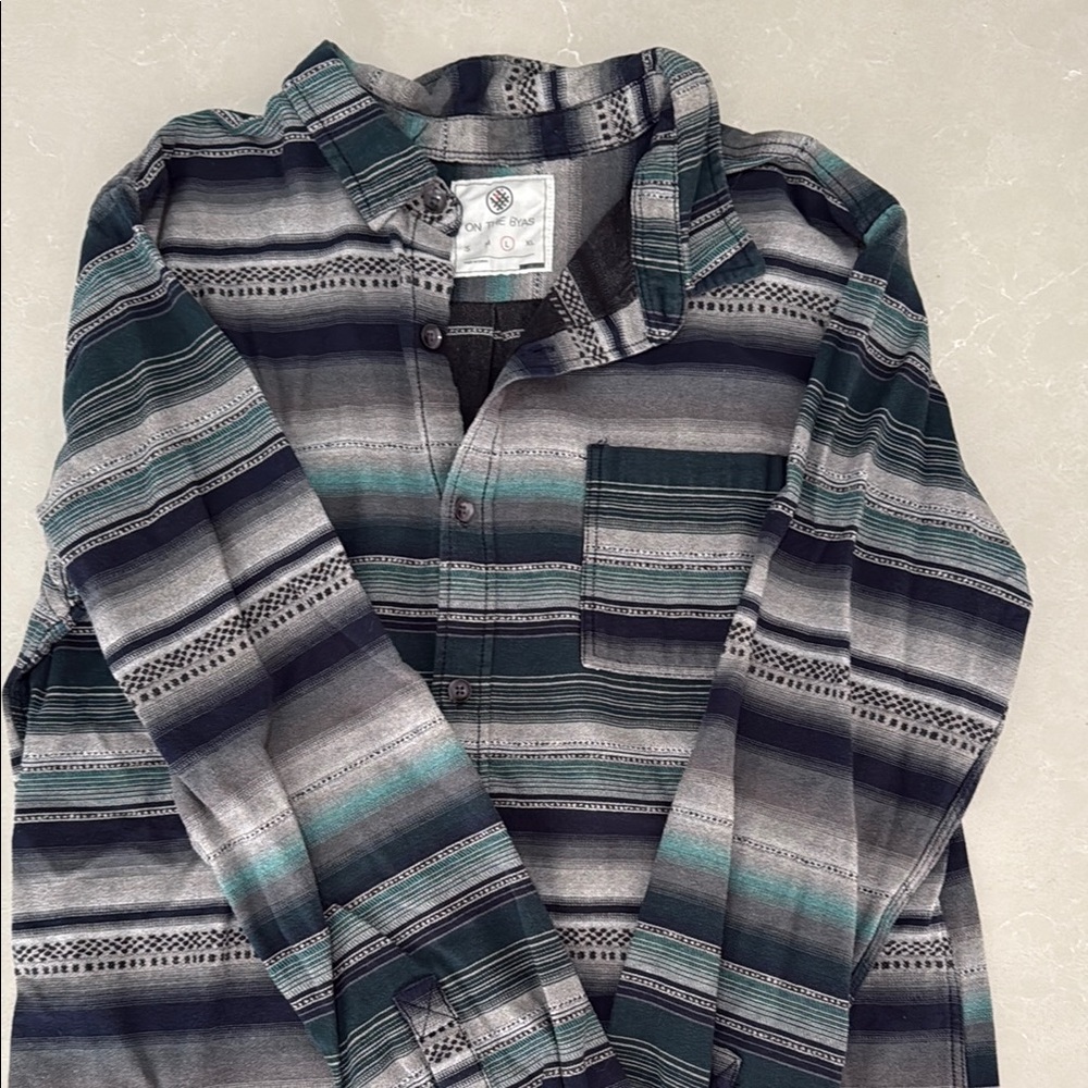 On the Byas Men's Multicolor Striped Button-Down Shirt